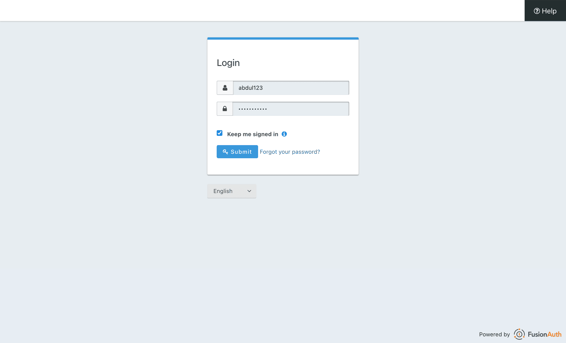 OAuth Provider Login Screen (FusionAuth example)